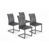 SCHWINGSTUHL-SET 4 Stück erweiterbar Samt, Mikrofaser  - Anthrazit/Schwarz, MODERN, Textil/Metall (49/98/61cm) - MID.YOU