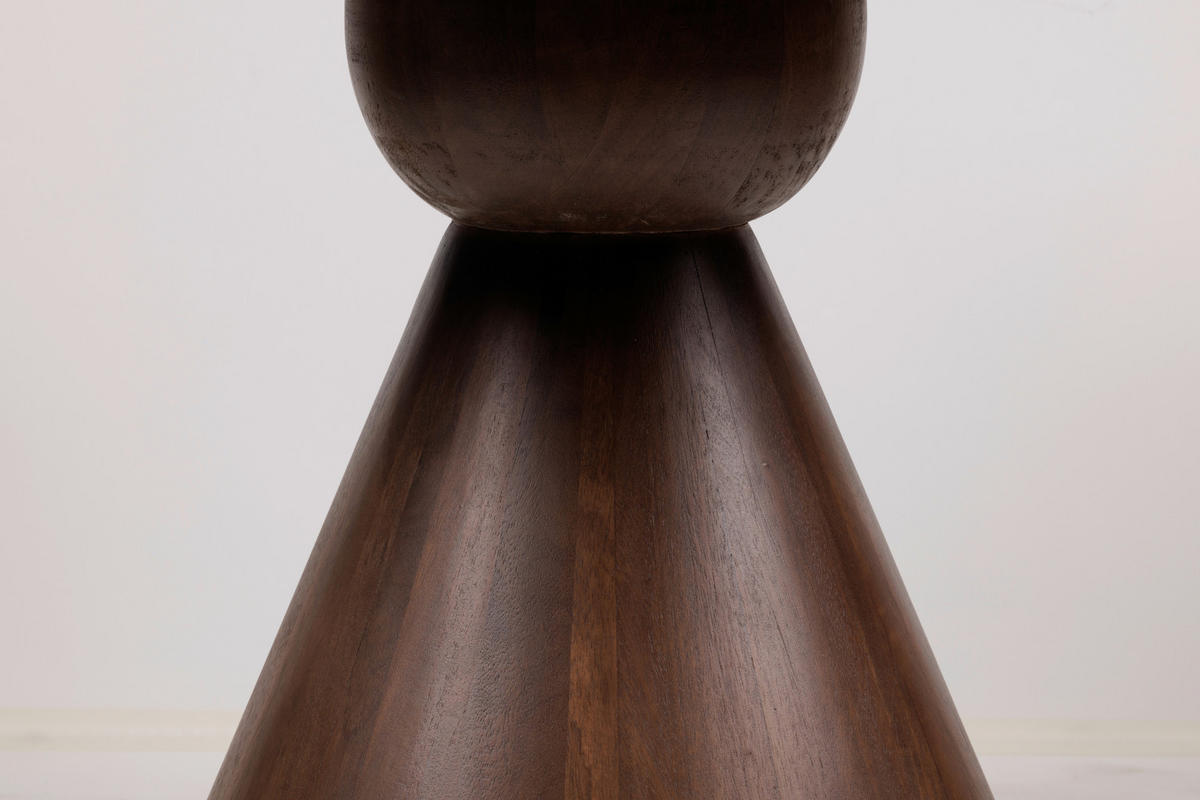 ESSTISCH Echtholz  Holz schnell aufzubauende und stabile Arbeitsfläche rund Walnussfarben  - Walnussfarben, MODERN, Holz (100cm) - Livetastic