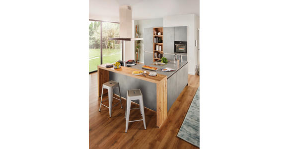 EINBAUKÜCHE   - Grau, Basics, Holzwerkstoff - Novel