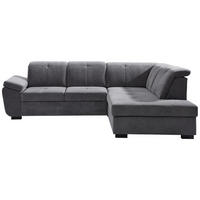 ECKSOFA inkl.Funktionen Grau Webstoff  - Schwarz/Grau, KONVENTIONELL, Holz/Textil (280/202cm) - Xora