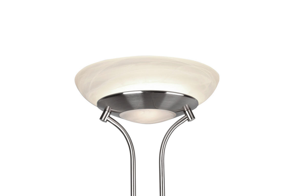 LED-STEHLEUCHTE 32,5/180 cm    - Weiß/Nickelfarben, Basics, Glas/Metall (32,5/180cm)