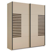 SCHWEBETÜRENSCHRANK 181/210/62 cm 2-türig Champagner, Eiche dunkel  - Eiche dunkel/Champagner, MODERN, Holzwerkstoff/Metall (181/210/62cm) - Rauch Möbel