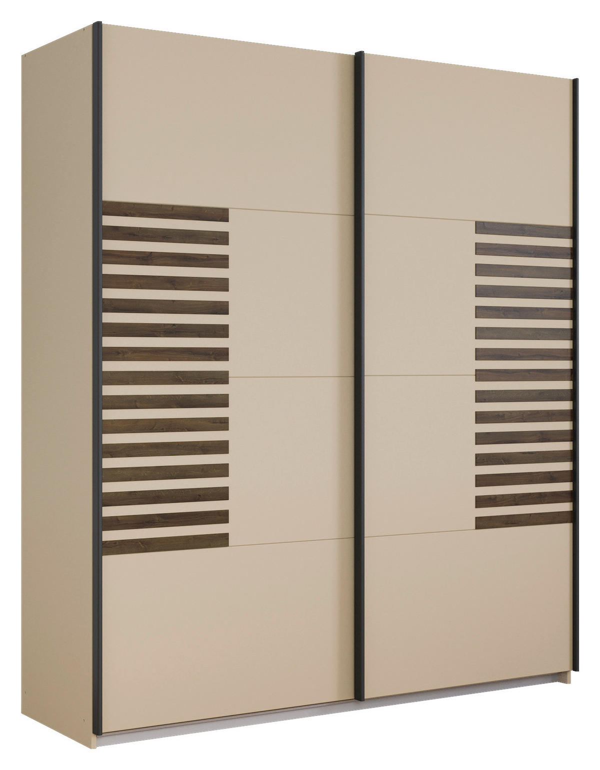 SCHWEBETÜRENSCHRANK 181/210/62 cm 2-türig Champagner, Eiche dunkel  - Eiche dunkel/Champagner, MODERN, Holzwerkstoff/Metall (181/210/62cm) - Rauch Möbel