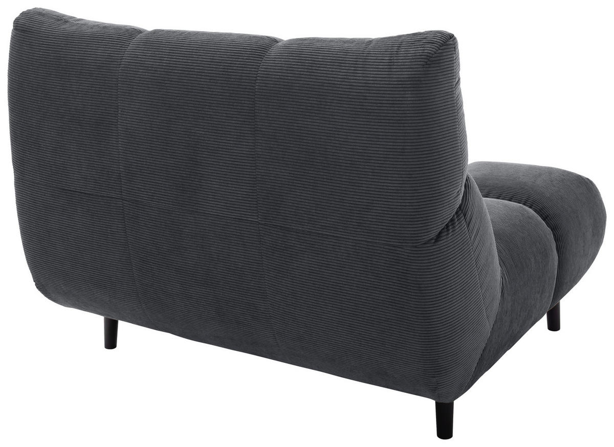 SESSEL in Feincord Anthrazit  - Anthrazit/Schwarz, Design, Holz/Textil (112/85/108cm) - Pure Home Lifestyle