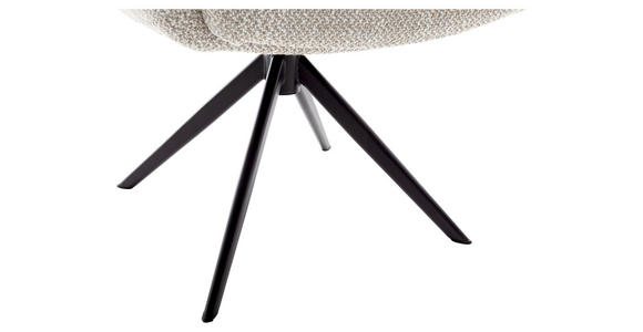 ARMLEHNSTUHL  Stoffauswahl, Typenauswahl, Sitzfläche 360° drehbar Webstoff  - Creme/Schwarz, Design, Textil/Metall (66/95/74cm) - Novel