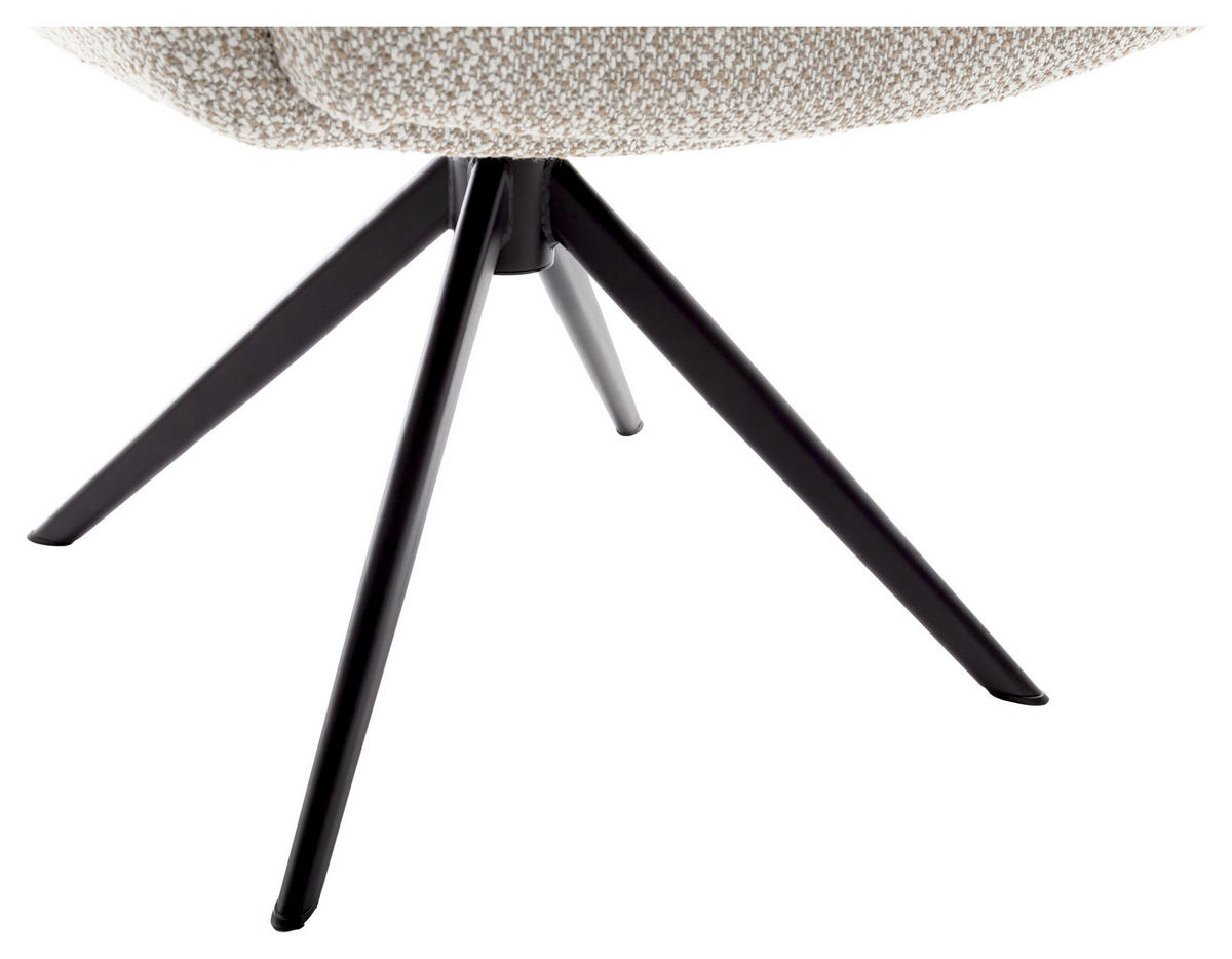 ARMLEHNSTUHL  in Stahl Webstoff  - Creme/Schwarz, Design, Textil/Metall (66/95/74cm) - Novel