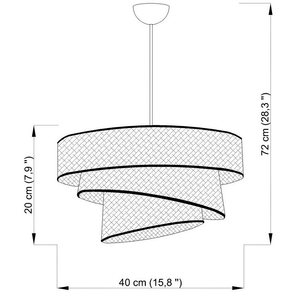 HÄNGELEUCHTE 40/72 cm   - Goldfarben/Weiß, Design, Textil/Metall (40/72cm) - P & B