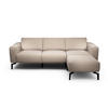 Dreisitzer inkl. Hocker Chenille Sandfarben  - Sandfarben/Schwarz, Design, Textil/Metall (250/86/86-94cm) - SENSOO