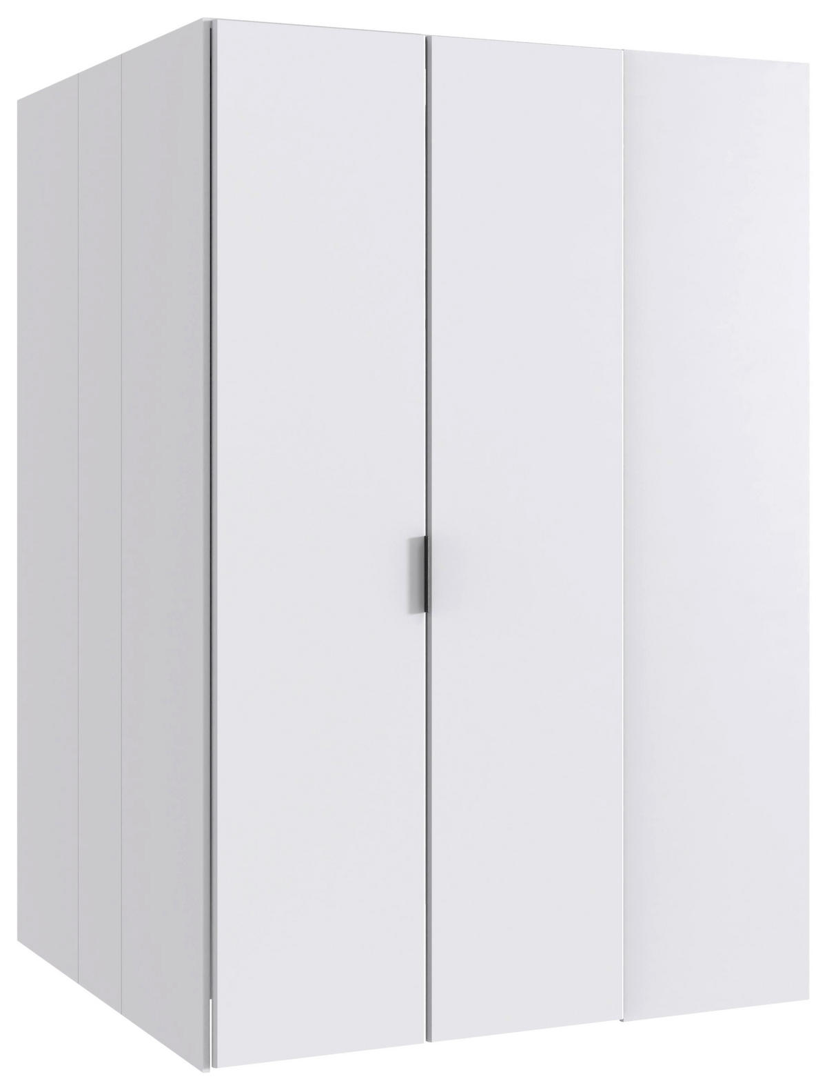 BEGEHBARER ECKSCHRANK in  - Weiss/Schwarz, Basics, Holzwerkstoff/Metall (135,2/197/127cm) - Boxxx