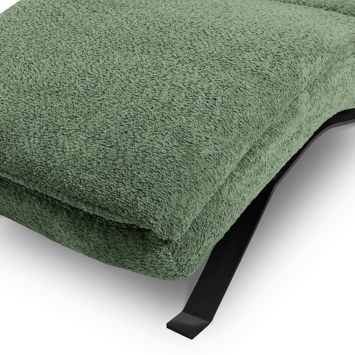 RELAXLIEGE Echtleder Pastellgrün  - Pastellgrün/Schwarz, Design, Leder/Metall (65/95/171cm) - Celina Home