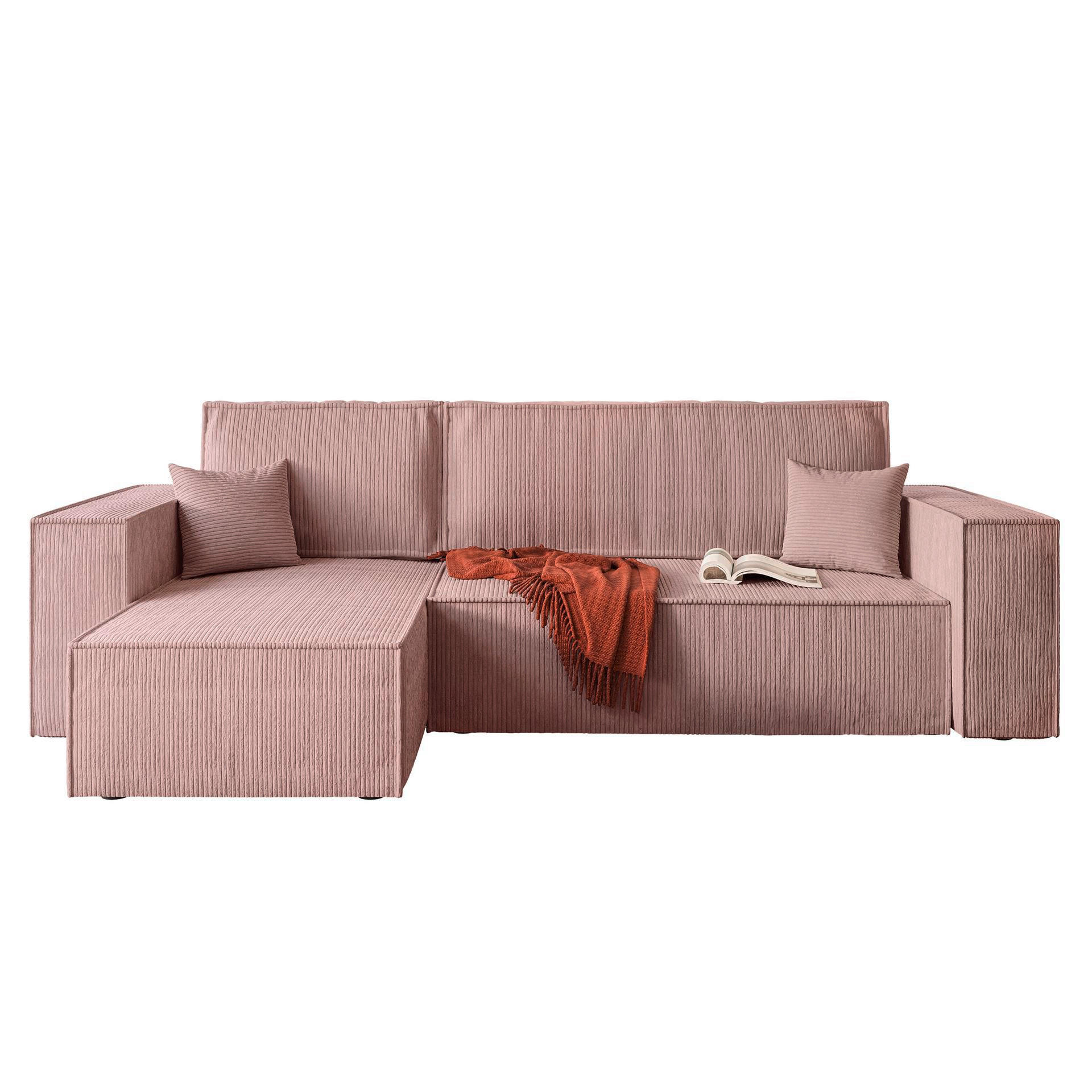 P & B ROHOVÁ SEDAČKA, textil, starorůžová