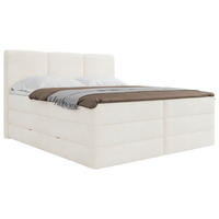 BOXSPRINGBETT 180/200 cm  in Weiss  - Weiss/Schwarz, Modern, Holz/Holzwerkstoff (180/200cm) - MID.YOU