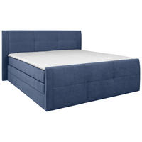 BOXSPRINGBETT 180/200 cm,  in Blau, Bettkasten, Topper, Matratzen, H3 + H3 = fest  - Blau/Schwarz, KONVENTIONELL, Kunststoff/Textil (180/200cm) - Boxxx