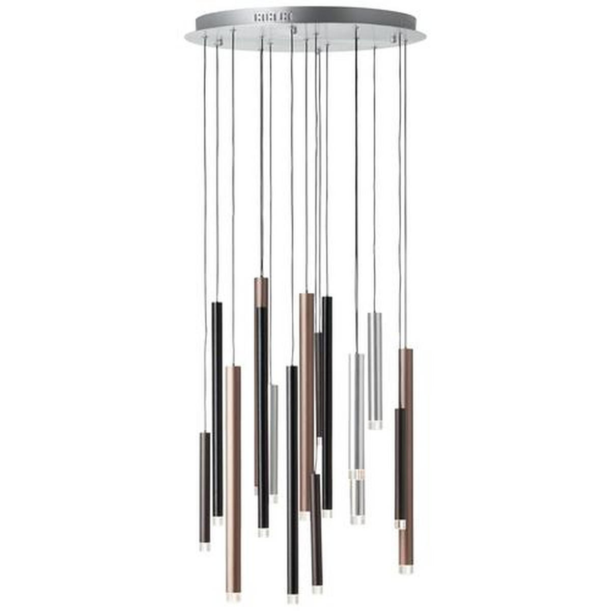 ZÁVĚSNÉ LED SVÍTIDLO, 55,3/180 cm  - černá/barvy stříbra, Design, kov/plast (55,3/180cm)