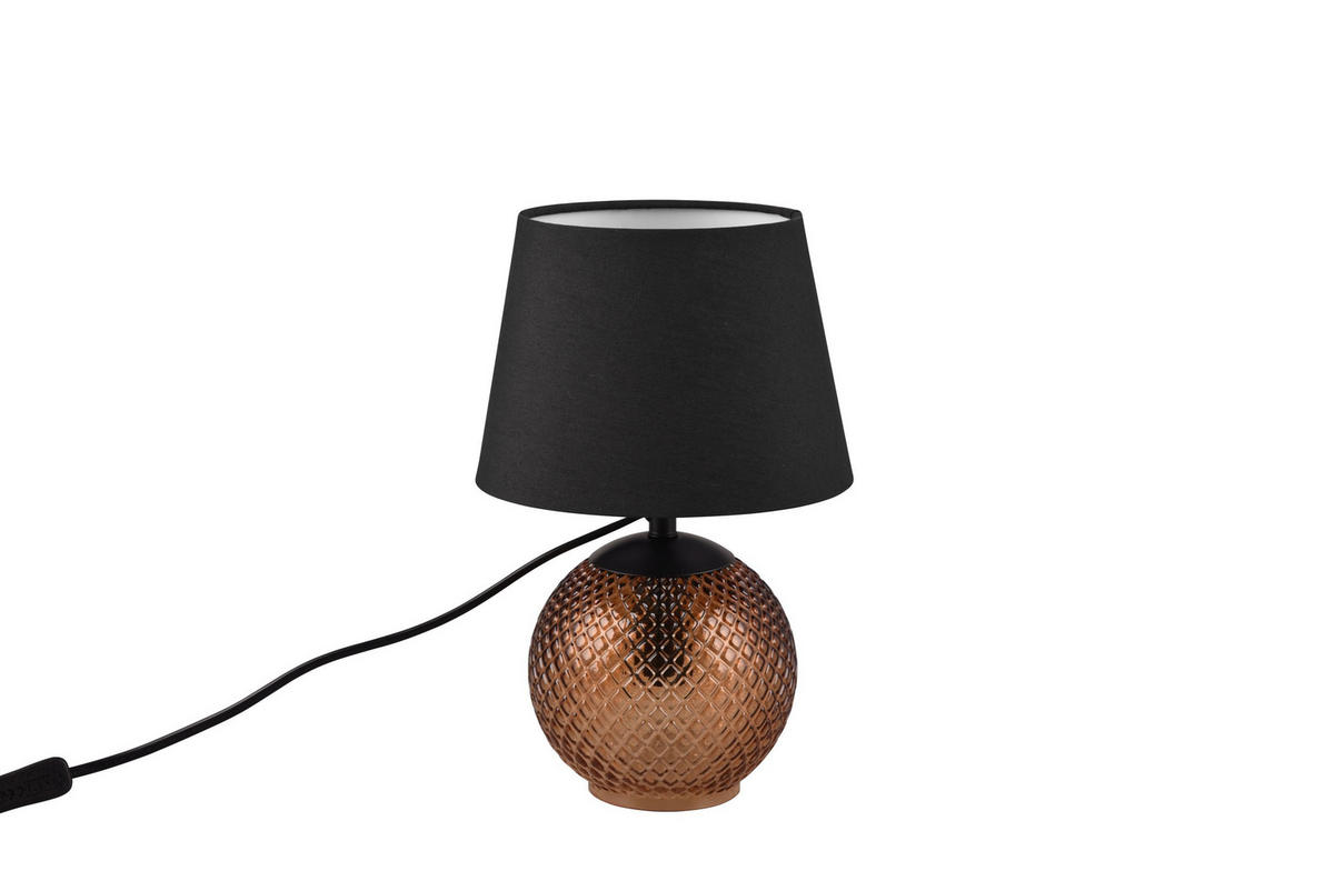 STONA LAMPA - tamnobraon/crna, Osnovno, staklo/tekstil (18/29cm) - Novel