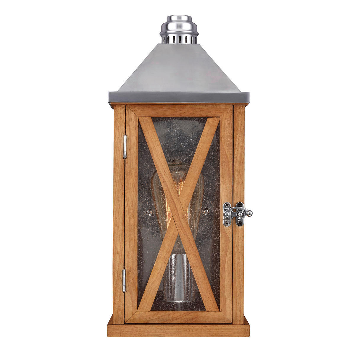 VONKAJŠIE NÁSTENNÉ SVIETIDLO, 17/13/38 cm - farba duba, Natur, drevo/sklo (17/13/38cm) - Elstead Lighting