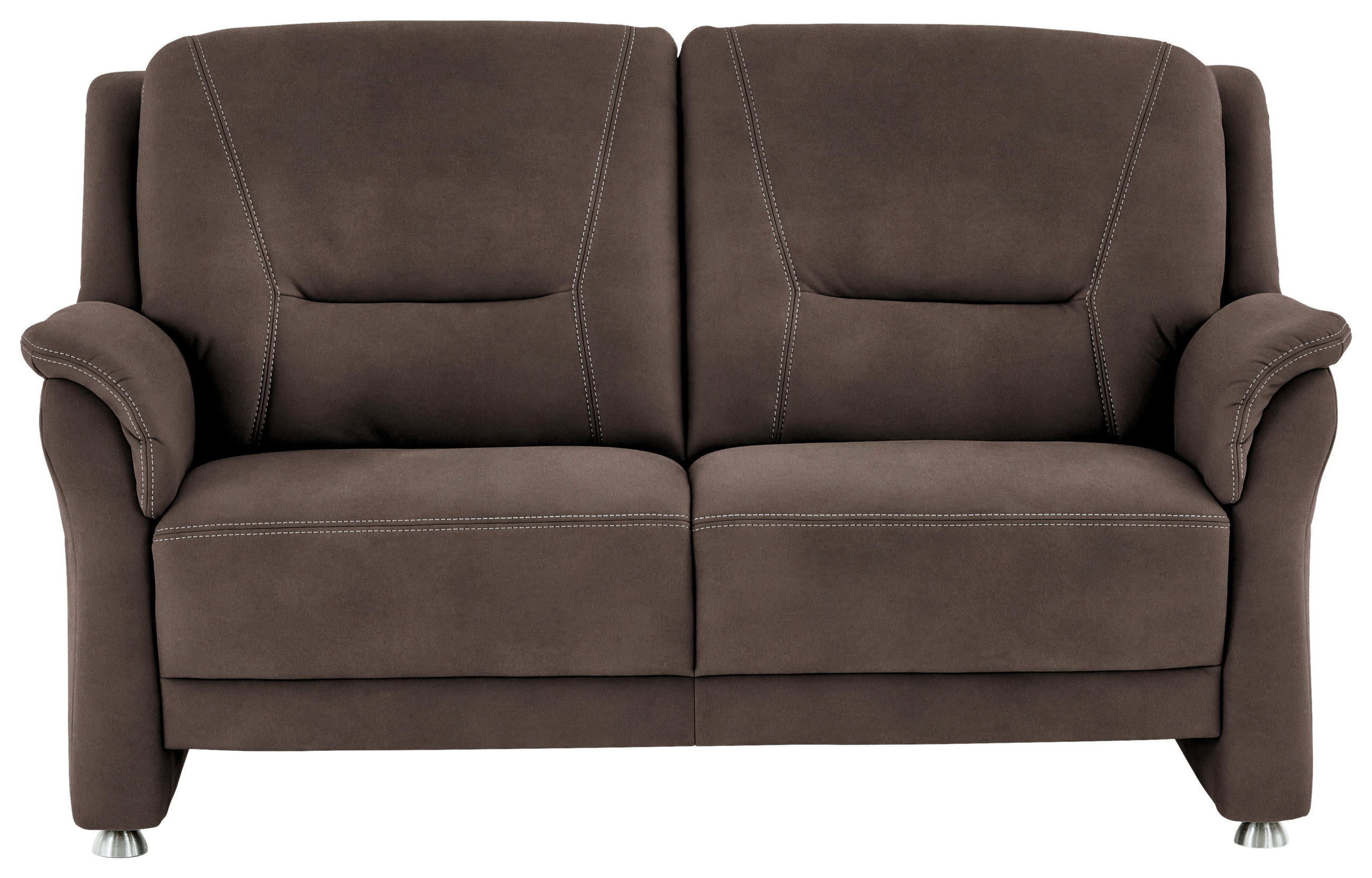 2,5-SITZER in Mikrofaser Graubraun  - Graubraun/Beige, Konventionell, Textil/Metall (172/100/89cm) - Beldomo Comfort