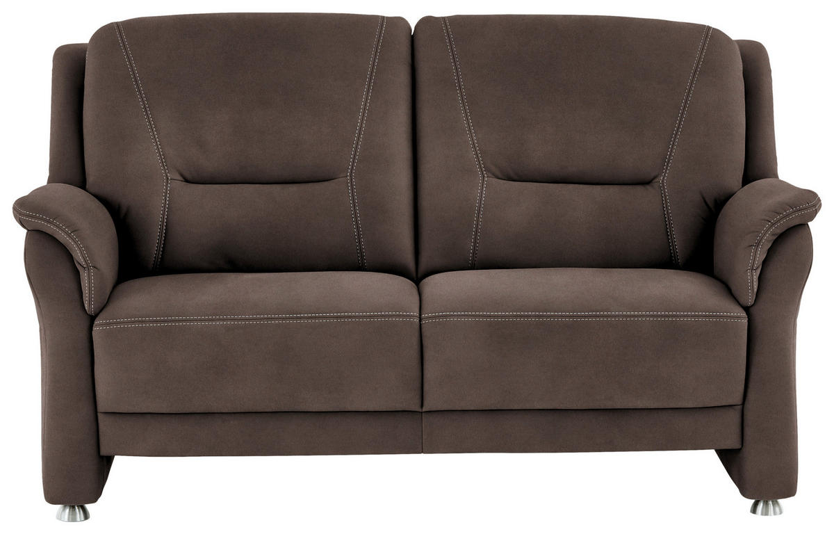 2,5-SITZER in Mikrofaser Graubraun  - Graubraun/Beige, Konventionell, Textil/Metall (172/100/89cm) - Beldomo Comfort