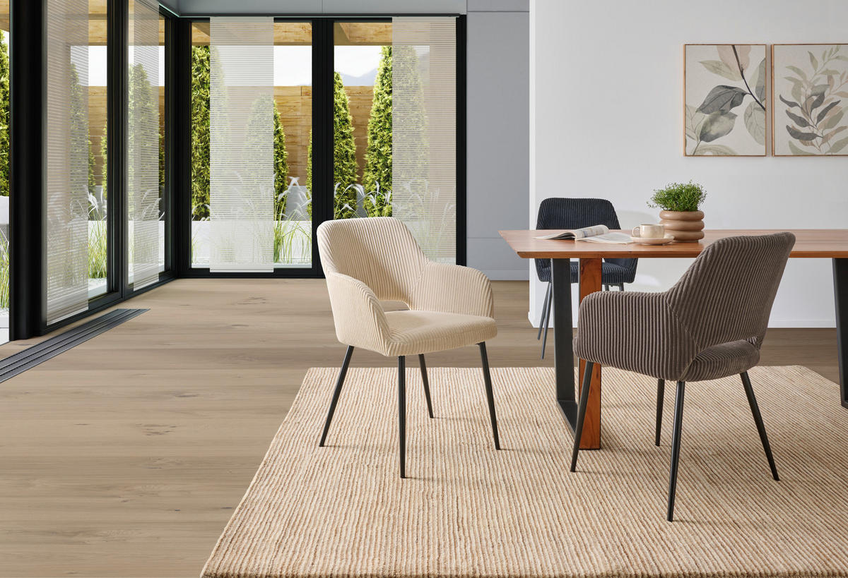 ARMLEHNSTUHL  in Eisen Cord  - Schwarz/Grau, KONVENTIONELL, Holz/Textil (57/83.5/63cm) - MID.YOU