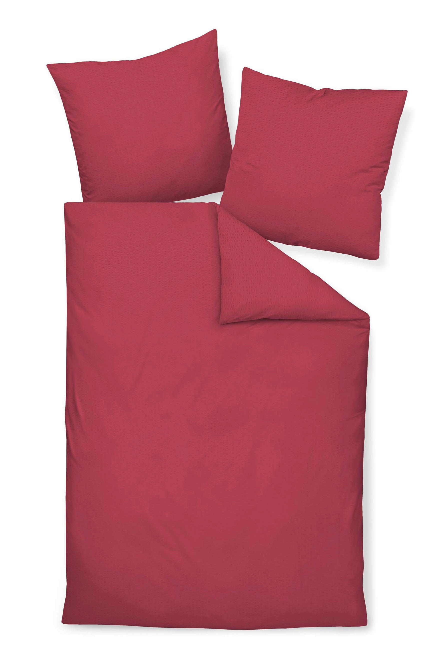 BETTWÄSCHE Seersucker 200/220 cm  - Dunkelrot, Basics, Textil (200/220cm) - Janine
