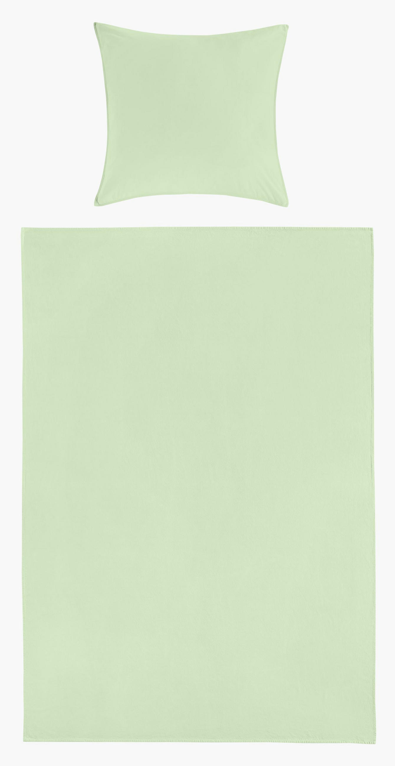 BETTWÄSCHE 150/220 cm  - Salbeigrün, Basics, Textil (150/220cm)