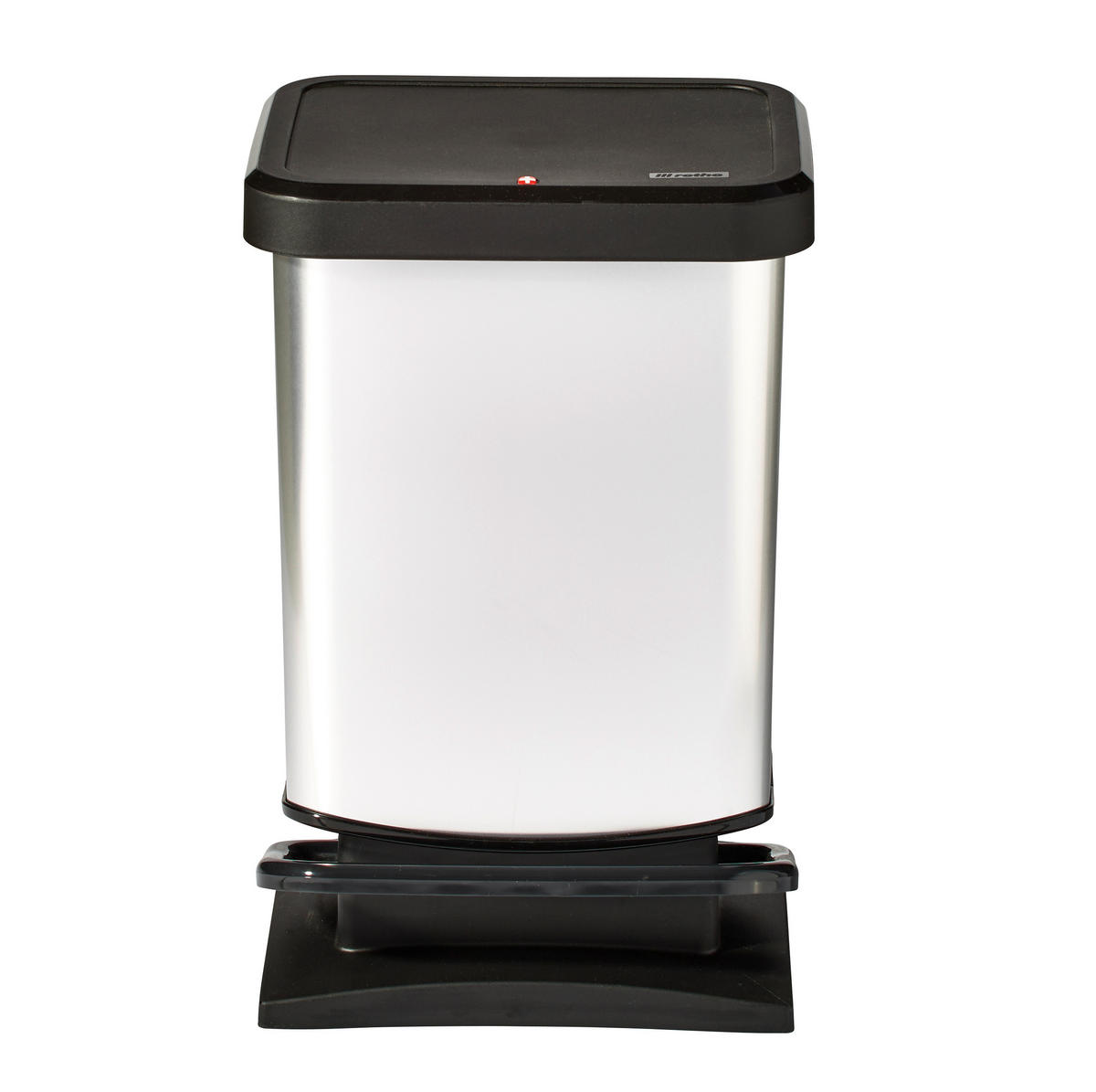 KOŠ ZA SMETI - srebrne barve/črna, Konvencionalno, umetna masa (29.3/26.6/45.7cm) - Rotho