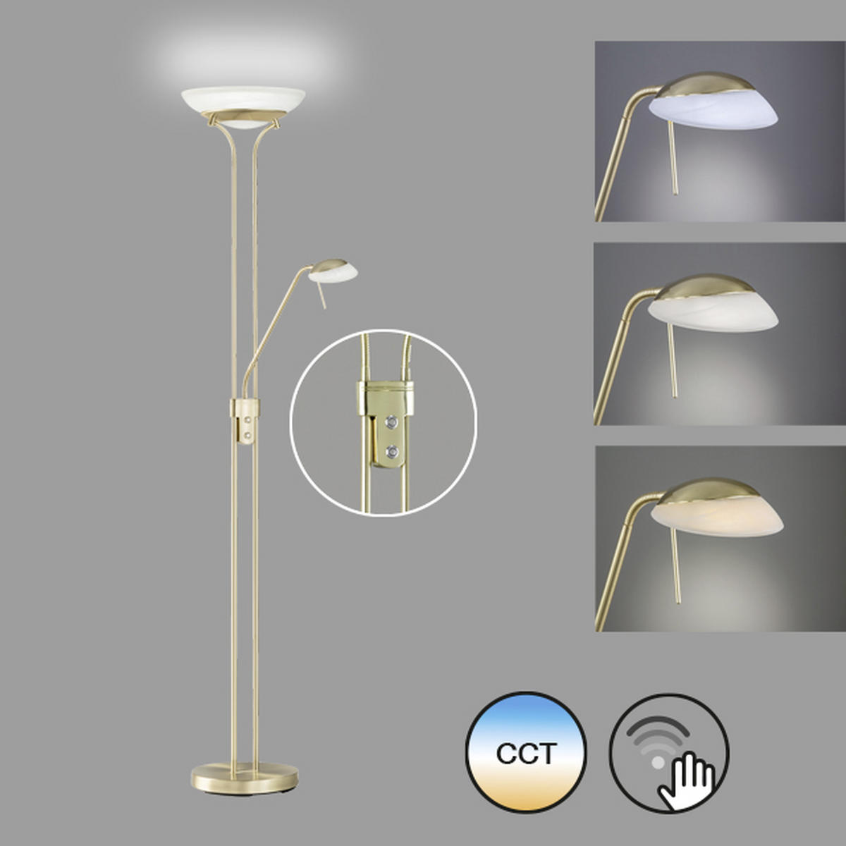 LED LAMPA OSVĚTLUJÍCÍ STROP - bílá/barvy mosazi, Konvenční, kov/sklo (32/182cm) - Fischer & Honsel