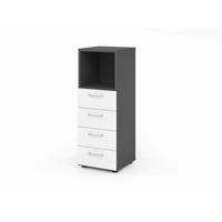 AKTENSCHRANK Graphitfarben, Weiß  - Graphitfarben/Weiß, Basics, Holzwerkstoff (40/110/41,7cm) - Venda