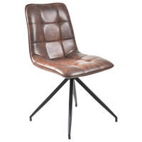 STUHL Lederlook Braun, Schwarz  - Schwarz/Braun, MODERN, Textil/Metall (47/85/55,5cm) - Livetastic