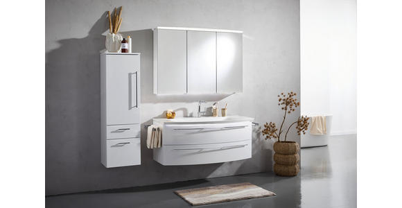 BADEZIMMER in 120 cm - Weiß, Design, Holzwerkstoff/Stein (120cm) - Dieter Knoll