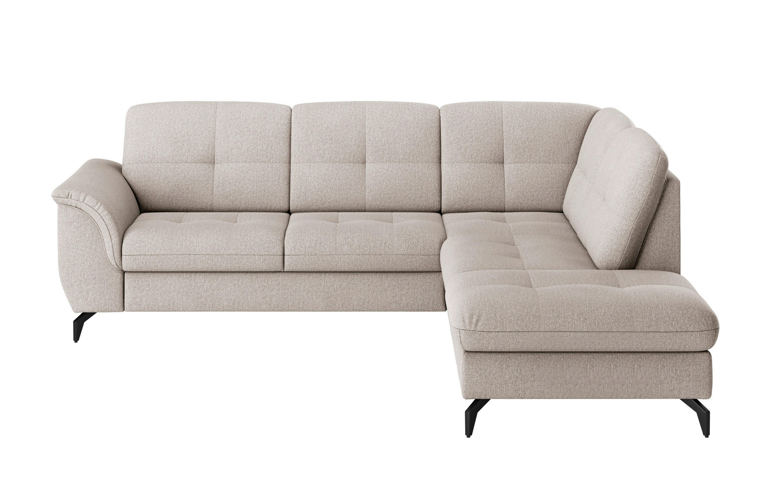 ECKSOFA in Flachgewebe Greige  244/212 cm  - Greige/Schwarz, MODERN, Textil/Metall (244/212cm) - Sit & More