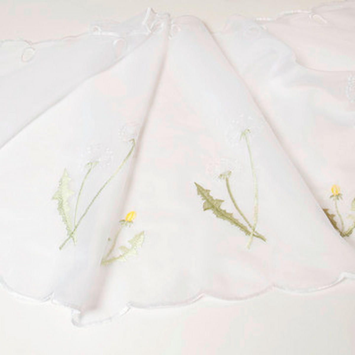 KURZGARDINE   145/50 cm   - Weiß/Grün, Natur, Textil (145/50cm)