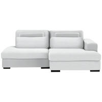 ECKSOFA in Cord, Velours Silberfarben  - Silberfarben/Schwarz, Design, Kunststoff/Textil (223/158cm) - Lomoco