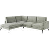 ECKSOFA Bali Hellgrau Flachgewebe  - Hellbraun/Hellgrau, Design, Textil/Metall (202/250cm) - Livetastic