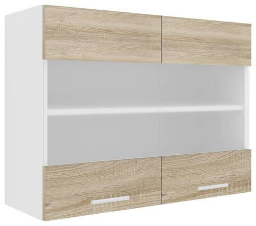 VÄGGSKÅP 80/60/31 cm  i vit, Sonoma ek  - vit/Sonoma ek, Klassisk, metall/trämaterial (80/60/31cm) - MID.YOU