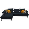 ECKSOFA in Echtleder Dunkelblau  - Schwarz/Dunkelblau, Design, Leder/Metall (224/305cm) - Dieter Knoll