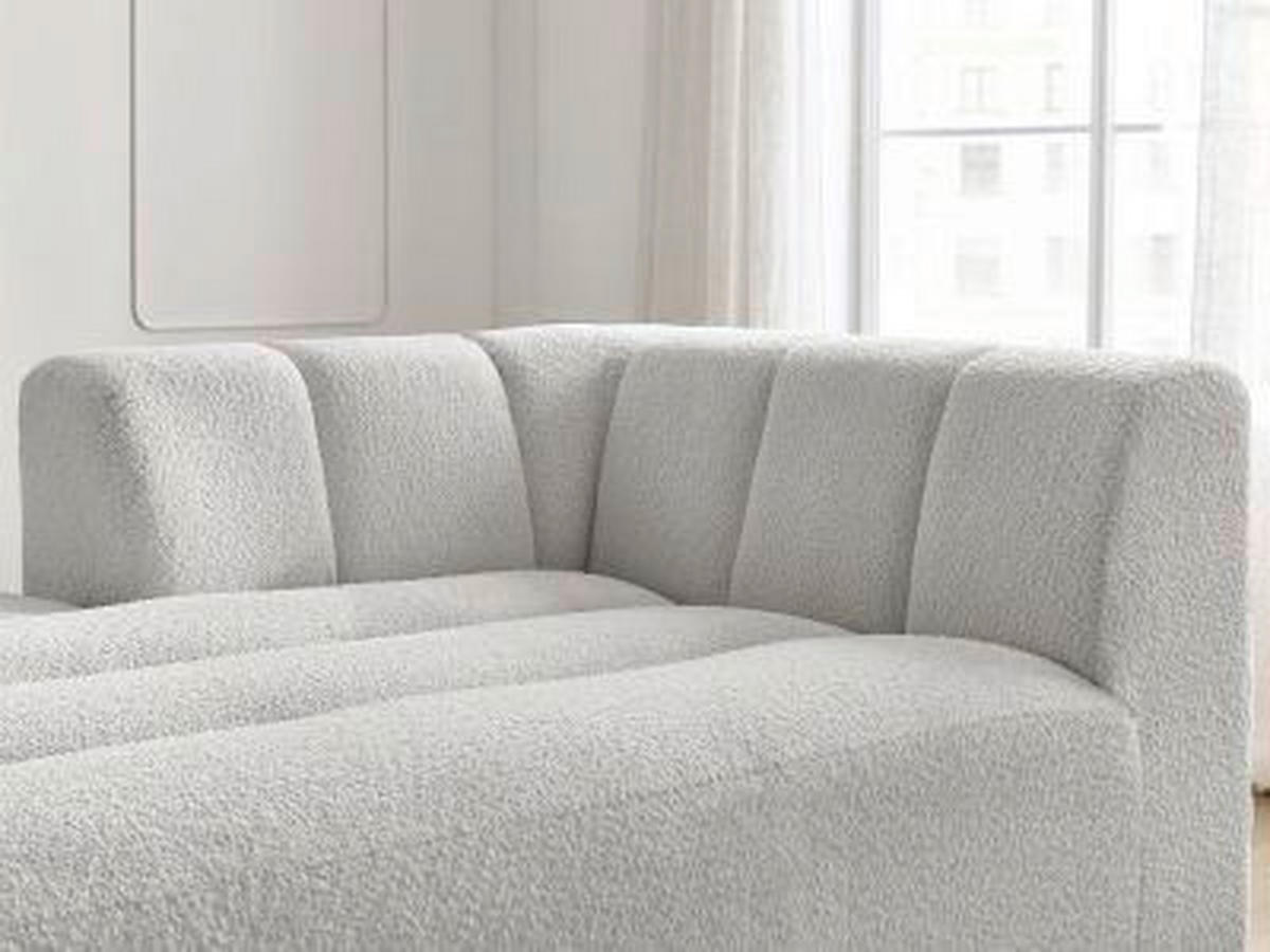 SOFAELEMENT ANNECY Bouclé Hellgrau  - Hellgrau/Schwarz, MODERN, Kunststoff/Textil (120/72/170cm)
