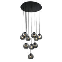 ZÁVĚSNÉ SVÍTIDLO, 65/170 cm  - černá/průhledné, Konvenční, kov/plast (65/170cm) - Dieter Knoll