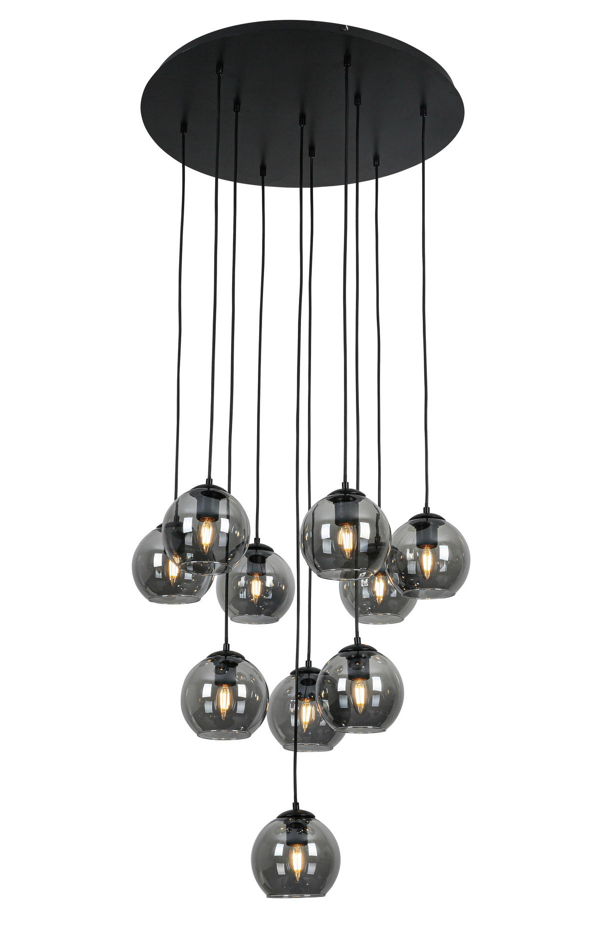 ZÁVĚSNÉ SVÍTIDLO, 65/170 cm  - černá/průhledné, Konvenční, kov/plast (65/170cm) - Dieter Knoll