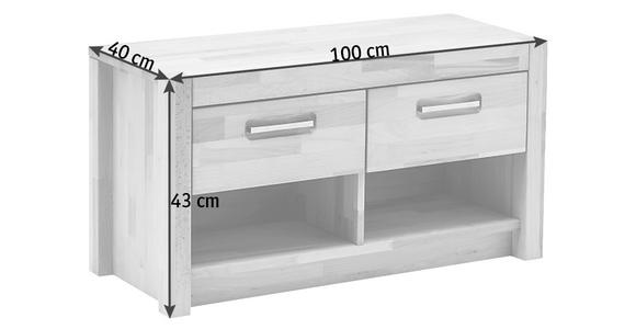 GARDEROBENBANK  in 100/43/40 cm  - Silberfarben/Buchefarben, KONVENTIONELL, Holz/Metall (100/43/40cm) - Hom`in