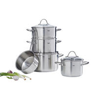 SET POSOD Palermo  - srebrne barve, Basics, kovina/steklo - Fissler