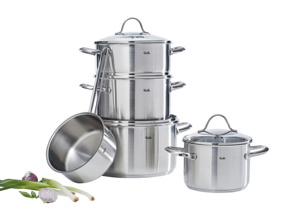 SET POSOD Palermo  - srebrne barve, Basics, kovina/steklo - Fissler