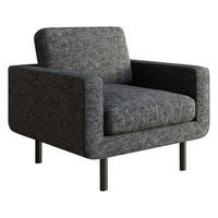 SESSEL in Flachgewebe Grau  - Schwarz/Grau, Design, Textil/Metall (70/80/92cm) - Livetastic