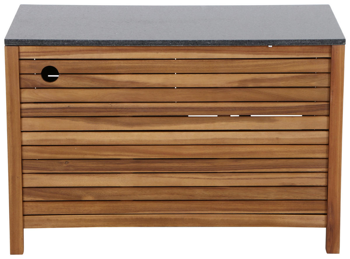 OUTDOORKÜCHE - Dunkelgrau/Naturfarben, Basics, Holz/Stein (100/87/156cm) - Siena Garden