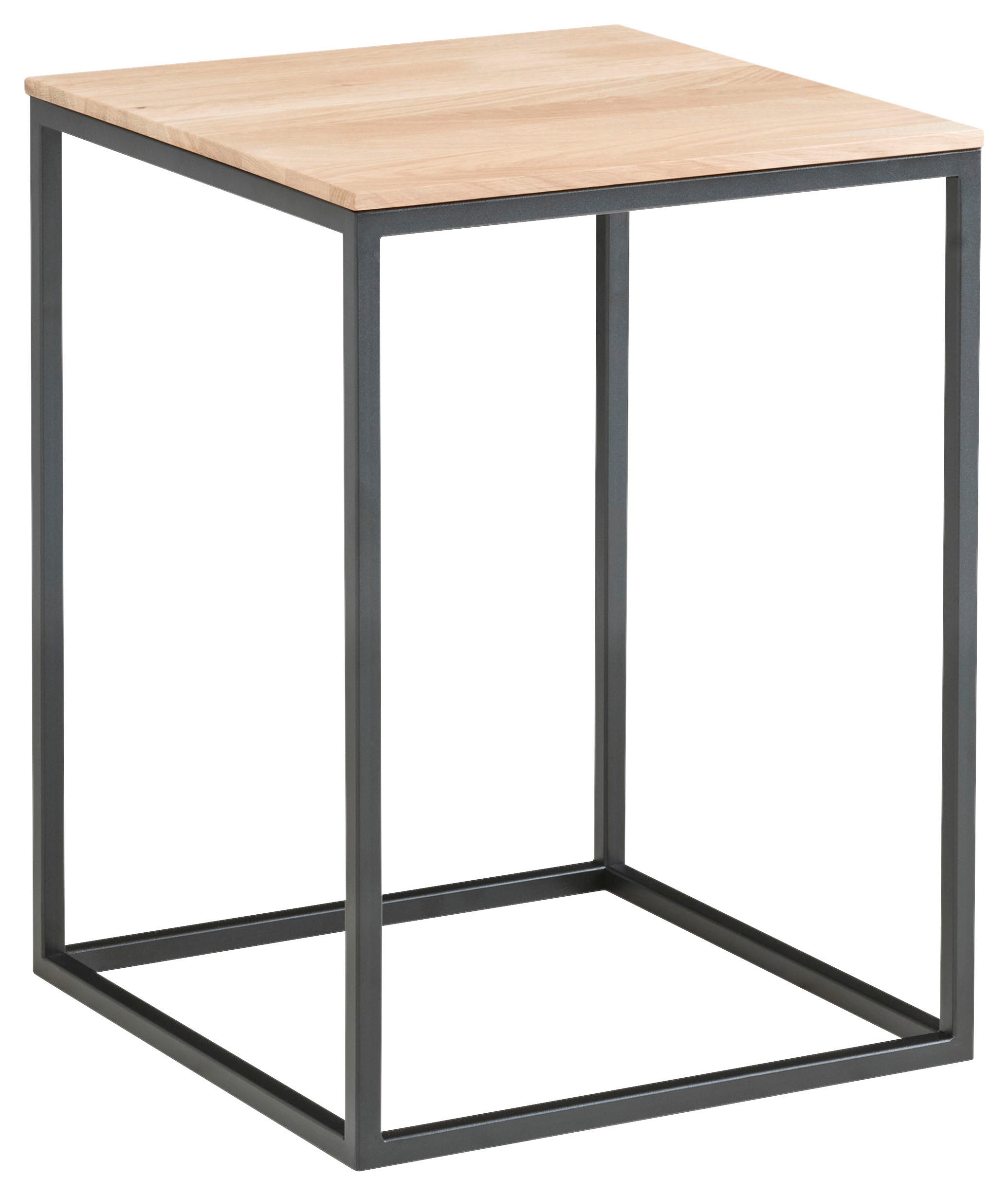 BEISTELLTISCH in Holz, Metall 40/40/54 cm  - Eichefarben/Schwarz, Design, Holz/Metall (40/40/54cm) - Johann Jakob