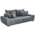 BIGSOFA in Feincord Dunkelgrau  - Dunkelgrau/Schwarz, KONVENTIONELL, Holz/Textil (280/67/120cm) - Carryhome