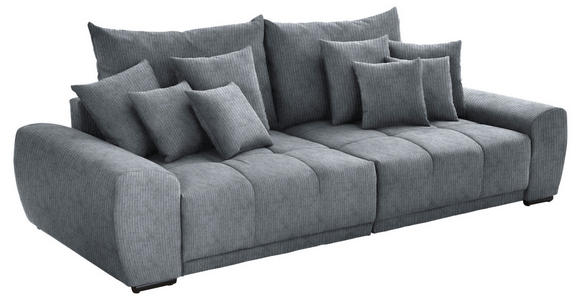 BIGSOFA in Feincord Dunkelgrau  - Dunkelgrau/Schwarz, KONVENTIONELL, Holz/Textil (280/67/120cm) - Carryhome