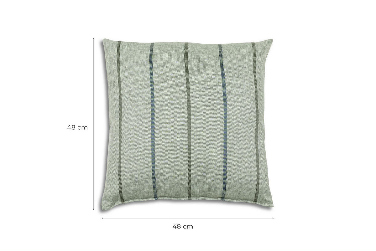 GARTENSITZKISSENSET in Hellgrün Streifen 48/48 cm  - Hellgrün, Basics, Textil (48/48cm)