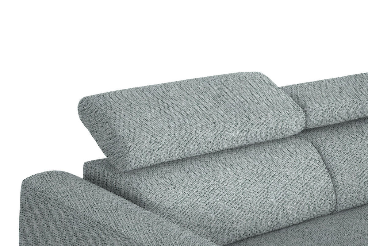 ECKSOFA in Webstoff Grau  - Schwarz/Grau, Design, Textil/Metall (280/205cm) - MID.YOU