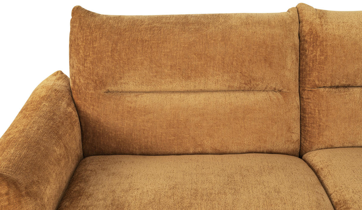 2-SITZER-SOFA Chenille Goldfarben  - Goldfarben/Schwarz, MODERN, Kunststoff/Textil (216/89/92cm) - MID.YOU